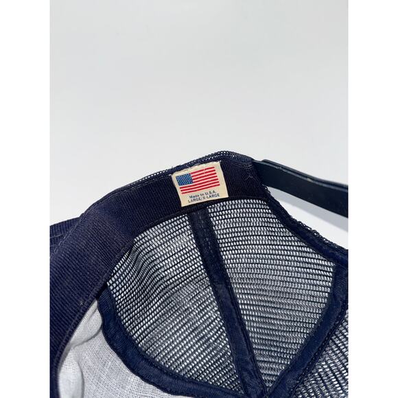 Vintage New York Yankees Hat Cap Snapback Mens Blue MLB Baseball Trucker 90s - Picture 8 of 8